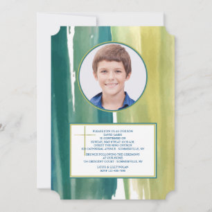 Aquarelle Brush Strokes Photo Invitation