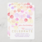Aquarelle Bubbly Invitation (Devant / Derrière)