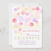 Aquarelle Bubbly Invitation (Devant)