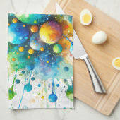 Aquarelle bulle Burst serviette de cuisine (Quart Plié)