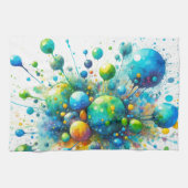 Aquarelle bulle Burst serviette de cuisine (Horizontal)