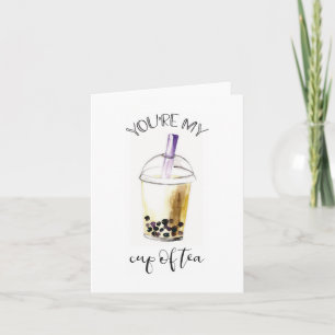 Aquarelle bulle thé Boba My Cup of Tea Letters