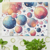 Aquarelle Bulles Serviette de cuisine (Plié)