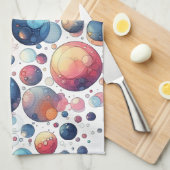 Aquarelle Bulles Serviette de cuisine (Quart Plié)