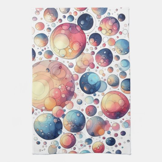 Aquarelle Bulles Serviette de cuisine (Vertical)