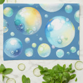 Aquarelle Bulles Serviette de cuisine (Plié)