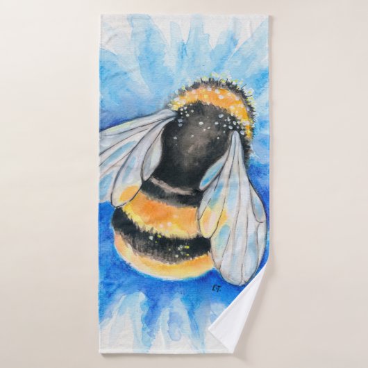 Aquarelle Bumble Bee (Serviette de bain)