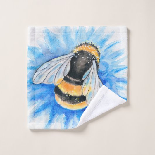 Aquarelle Bumble Bee (Gant de toilette)
