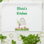 Aquarelle Bumblebee Floral Cuisine Serviette à mai (Plié)