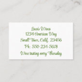 Aquarelle Bunch of Green Graphe Carte de visite (Dos)