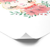 Aquarelle Bunny avec fleurs Impression photo (Coin)