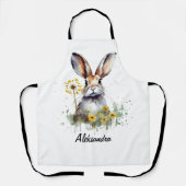 Aquarelle Bunny Dandelion personnalisé tablier (Recto)