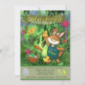 Aquarelle Bunny invitation au Brunch de Pâques (Devant)