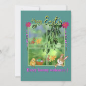 Aquarelle Bunny invitation au Brunch de Pâques (Dos)