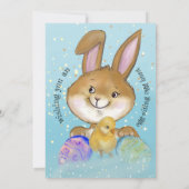 Aquarelle Bunny Pâques Enfants Carte de vacances b (Dos)
