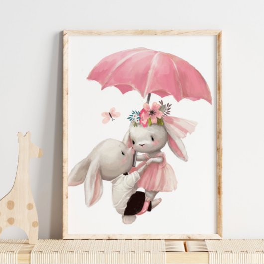 Aquarelle Bunny Princess | Impression murale Bunny