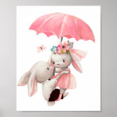 Aquarelle Bunny Princess | Impression murale Bunny (Devant)