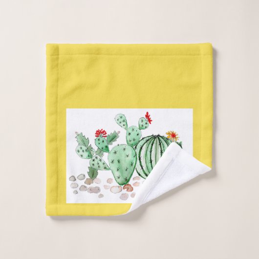 aquarelle, cactus (Gant de toilette)