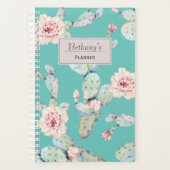 Aquarelle Cactus avec Fleurs Moderne Personnalisé (Devant)