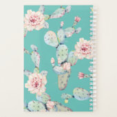 Aquarelle Cactus avec Fleurs Moderne Personnalisé (Dos)