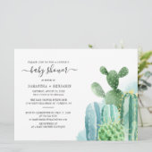 Aquarelle Cactus Couples Baby shower Invitation (Debout devant)