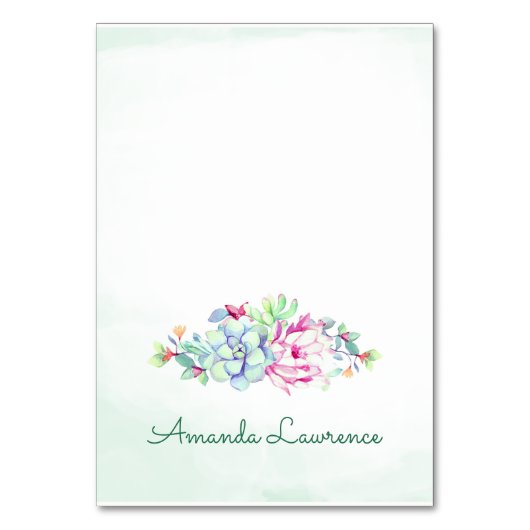 Aquarelle Cactus et succulents Cartes de place (Par défaut)