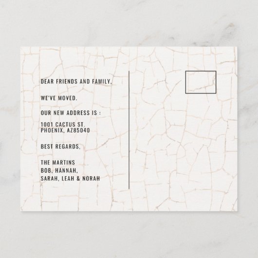 Aquarelle Cactus Faire-part de mouvement vert (Dos)