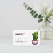 Aquarelle Cactus House Carte de visite (Debout devant)