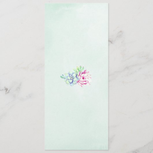 Aquarelle Cactus Menus (Dos)