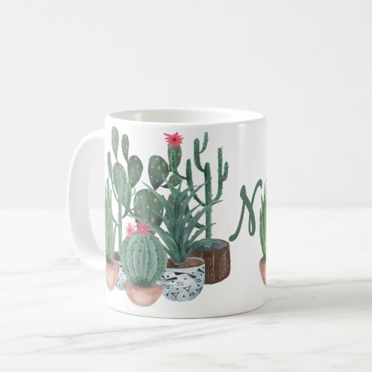 Aquarelle cactus. mug (Devant gauche)