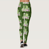 Aquarelle Cactus Pot Plante Leggings Motifs (Dos)