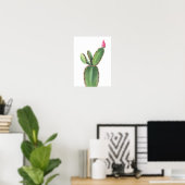 Aquarelle Cactus rose Fleur Poster (Bureau à domicile)