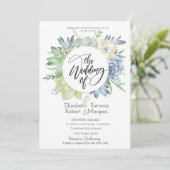 Aquarelle Cactus Succulents Faire-part de mariage (Debout devant)