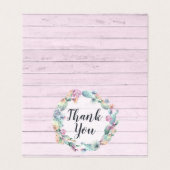 Aquarelle Cactus Succulents Merci en bois rustique (Outside Unfolded)