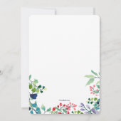 Aquarelle Cadre Floral Anniversaire Invitation (Dos)