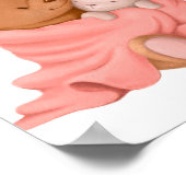 Aquarelle Câlin d'ours en lapin | Impression mural (Coin)