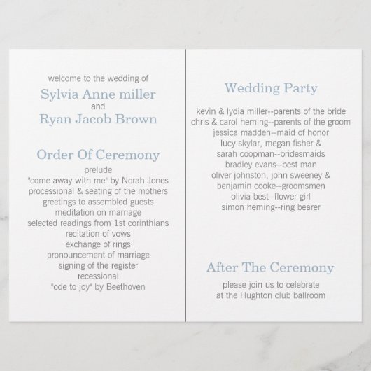 aquarelle calla lilies bi pli programme de mariage (Dos)