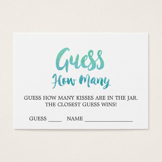 Aquarelle Calligraphie Devinez combien de cartes d (Devant)