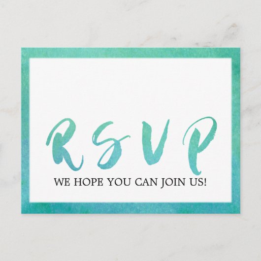 Aquarelle Calligraphie Plage Menu Choix RSVP (Devant)