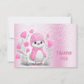 Aquarelle Canard rose Carte de remerciements Flora (Devant)