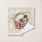 Aquarelle Cardinal d'hiver (Gant de toilette)