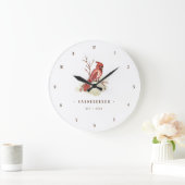 Aquarelle Cardinal Personnalisé Grande horloge (Maison)