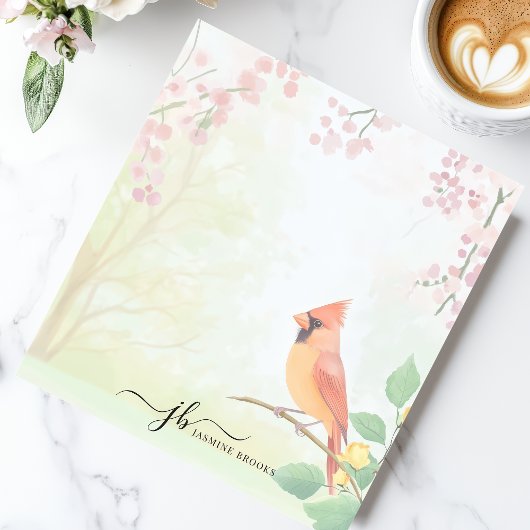 Aquarelle cardinale de printemps - Bloc-notes pers