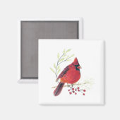 Aquarelle cardinale Magnet d'art (Recto/Verso)