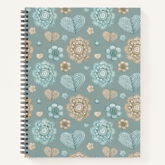 Aquarelle Carnet Crochet Turquoise de 8,5 po x 11  (Devant)