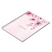 Aquarelle Carnet Fleurs roses (Côté gauche)