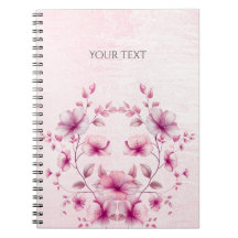Aquarelle Carnet Fleurs roses