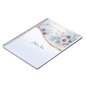 Aquarelle Carnet Floral bleu rose (Côté gauche)