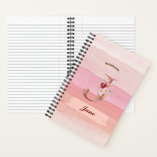 Aquarelle Carnet floral - Initiale J (À l'intérieur)