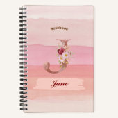 Aquarelle Carnet floral - Initiale J (Recto)